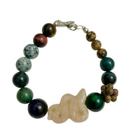 ちさとの宝箱　天然石白へびブレスレット