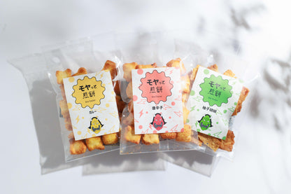 【SALE】モヤッと煎餅【25g】鬼の三種＆シールセット