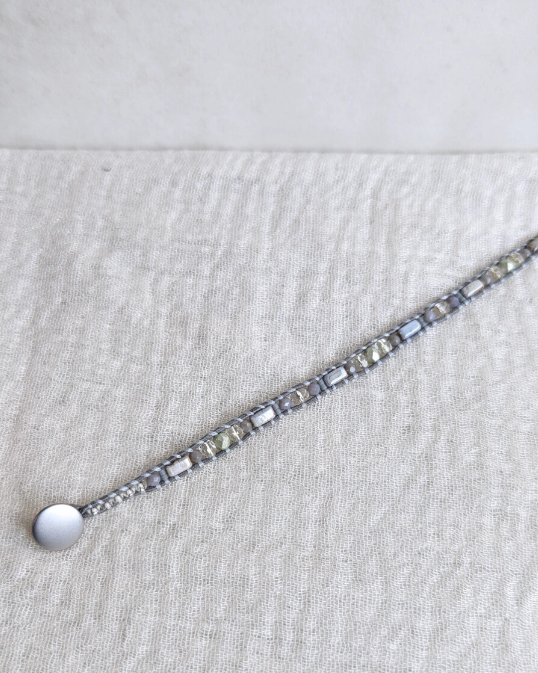 静電気防止ブレスレット 1連 GRAY（No.3）MURIEL　354