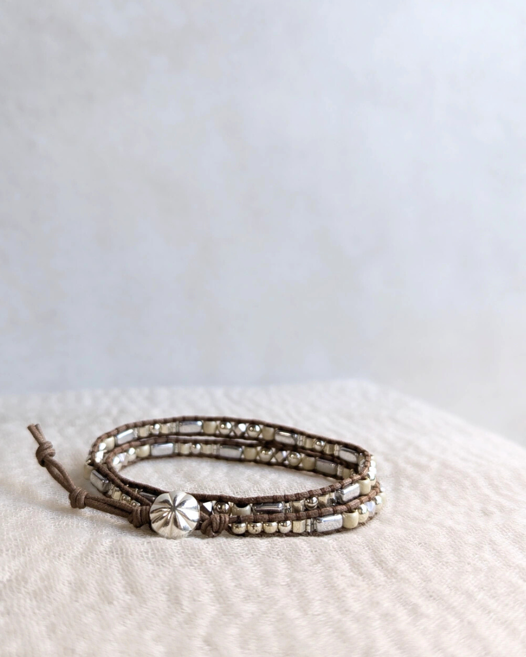 静電気防止ブレスレット 2連 Silver（No.5）MURIEL　354