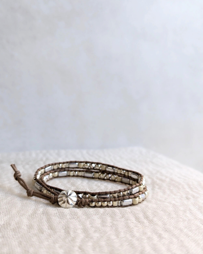 静電気防止ブレスレット 2連 Silver（No.5）MURIEL　354