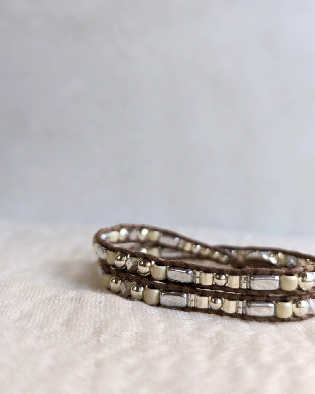 静電気防止ブレスレット 2連 Silver（No.5）MURIEL　354