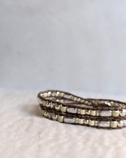 静電気防止ブレスレット 2連 Silver（No.5）MURIEL　354