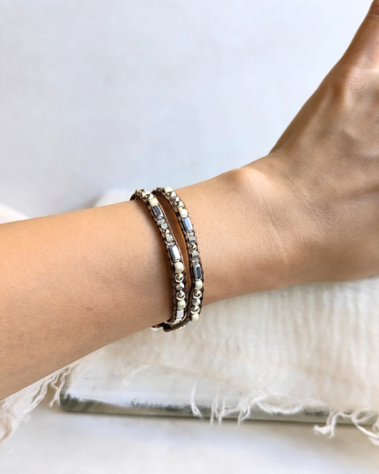 静電気防止ブレスレット 2連 Silver（No.5）MURIEL　354