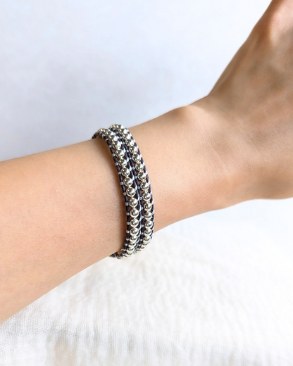 静電気防止ブレスレット 2連 Charcoal（No.4）MURIEL　354