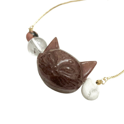 ちさとの宝箱　ねこ天然石ブレスレット