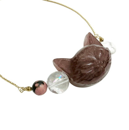 ちさとの宝箱　ねこ天然石ブレスレット