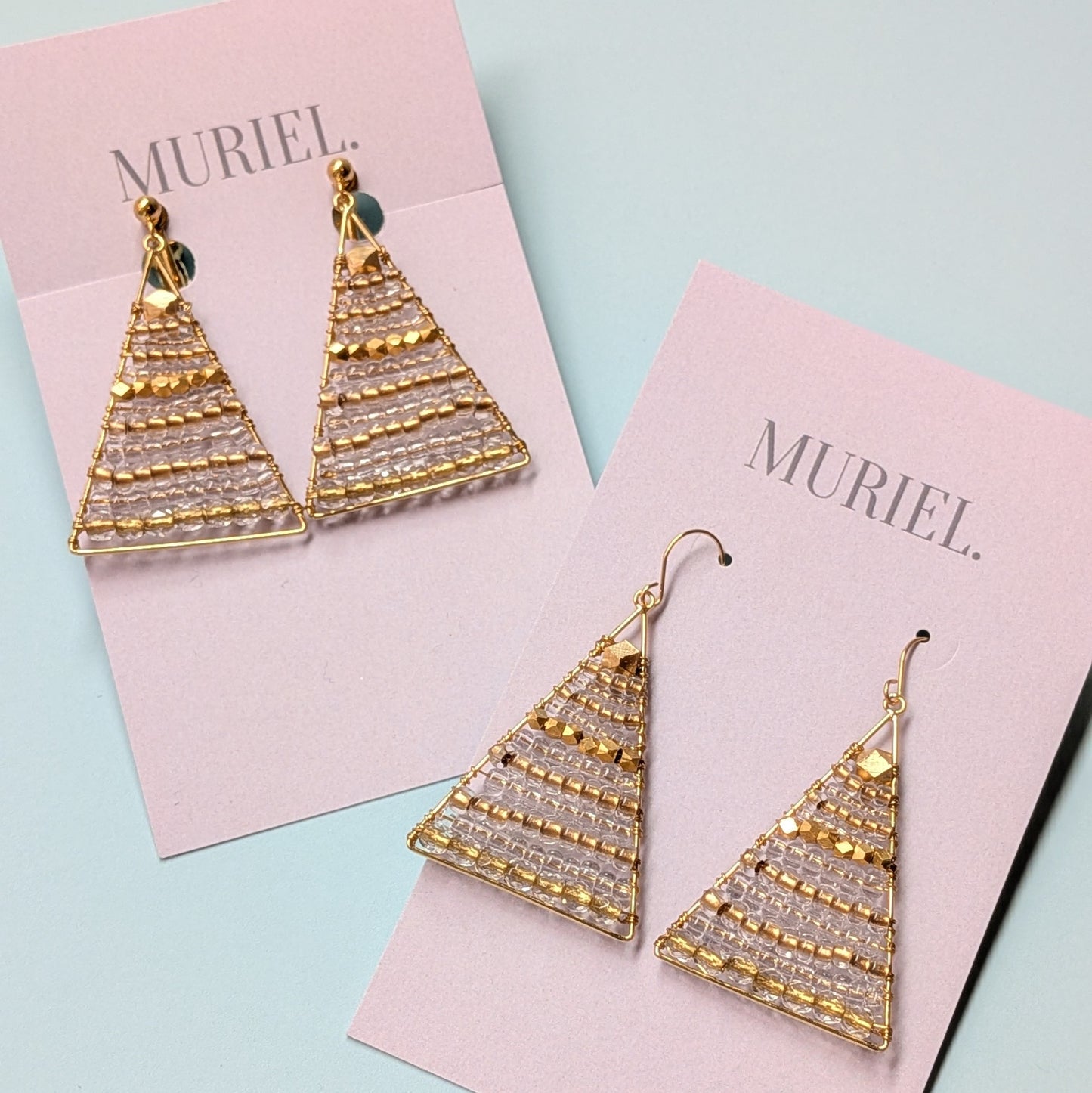 MURIEL.　トライアングル　ピアス 　クリアゴールド