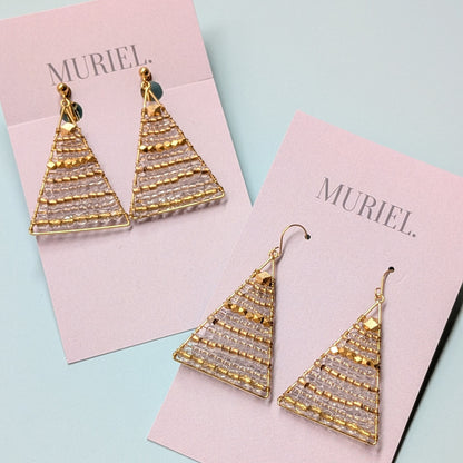 MURIEL.　トライアングル　ピアス 　クリアゴールド