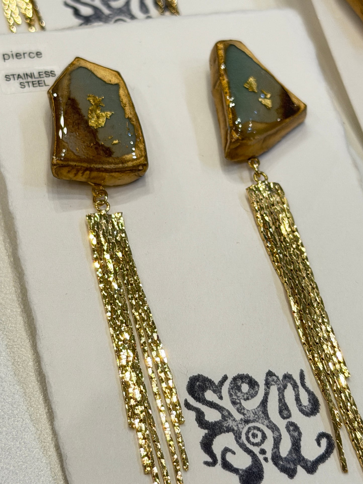 千壽　senju 金継ぎピアス　備前焼　018
