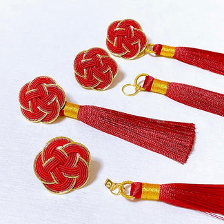 【MIZU-KI】紅梅のタッセル2way耳飾り（T1）_266