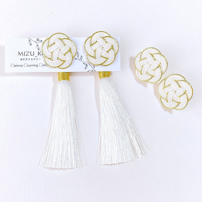 【MIZU-KI】白梅のタッセル2way耳飾り（T2）_266