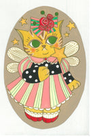 3CAT　アクリル原画「お星さまお願いね」Wishing Upon a Star Medium: Original Acrylic Painting(513-01)